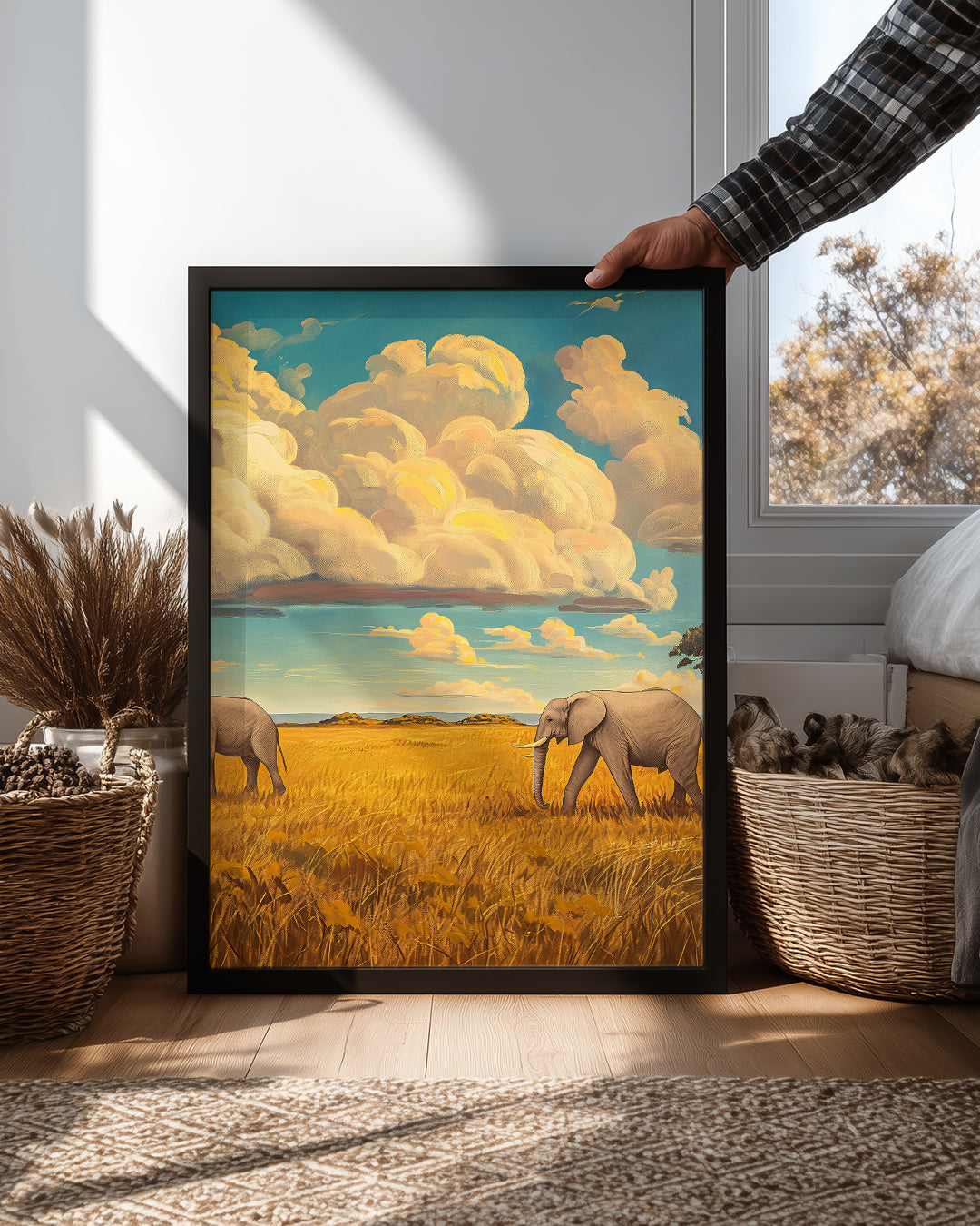 Fil - Savana Manzarası Poster Tablosu