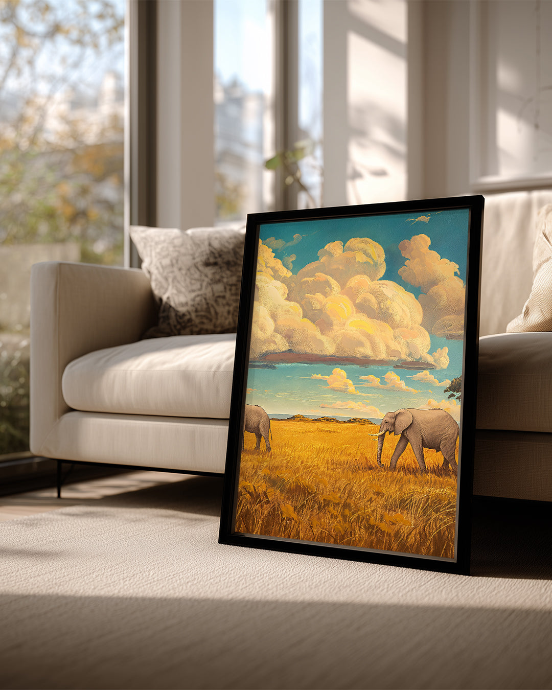 Fil - Savana Manzarası Poster Tablosu