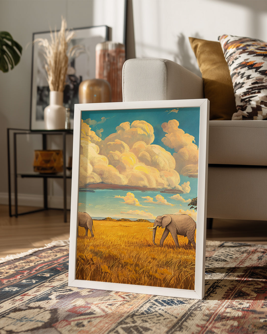Fil - Savana Manzarası Poster Tablosu