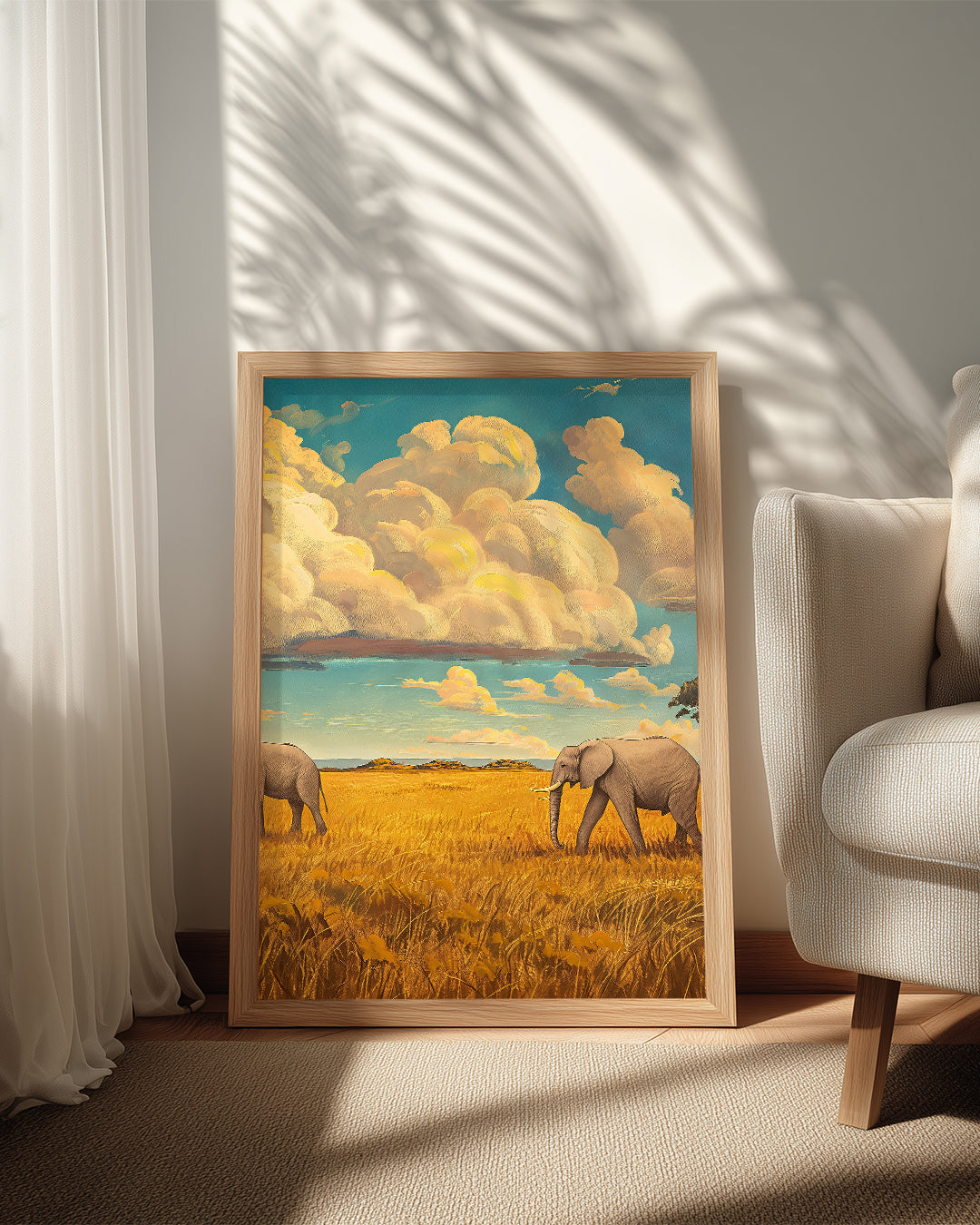 Fil - Savana Manzarası Poster Tablosu
