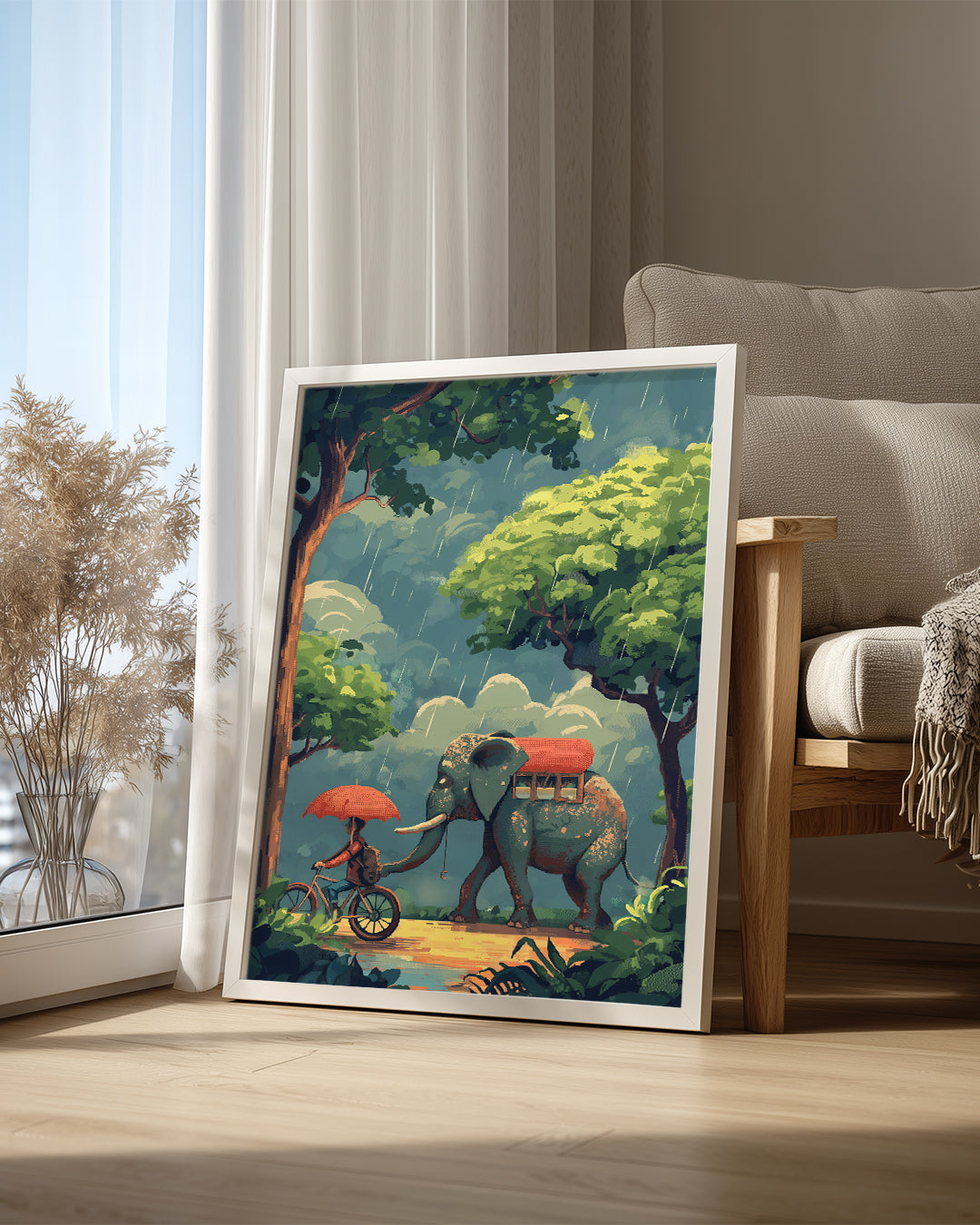 Fil - Yağmurlu Orman Yolu Poster Tablosu