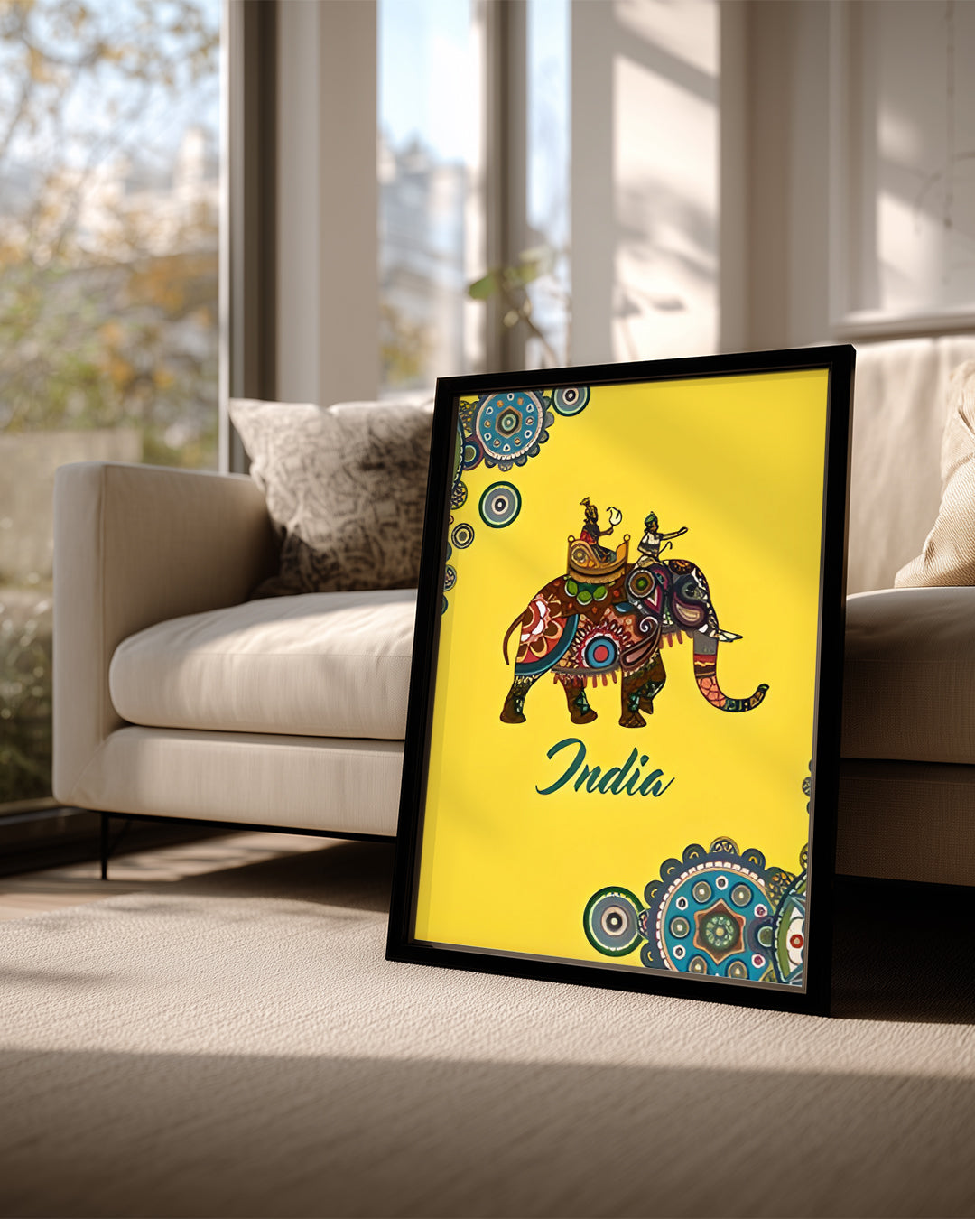 Fil Figürü - Renkli Geleneksel Hint Teması Poster Tablosu