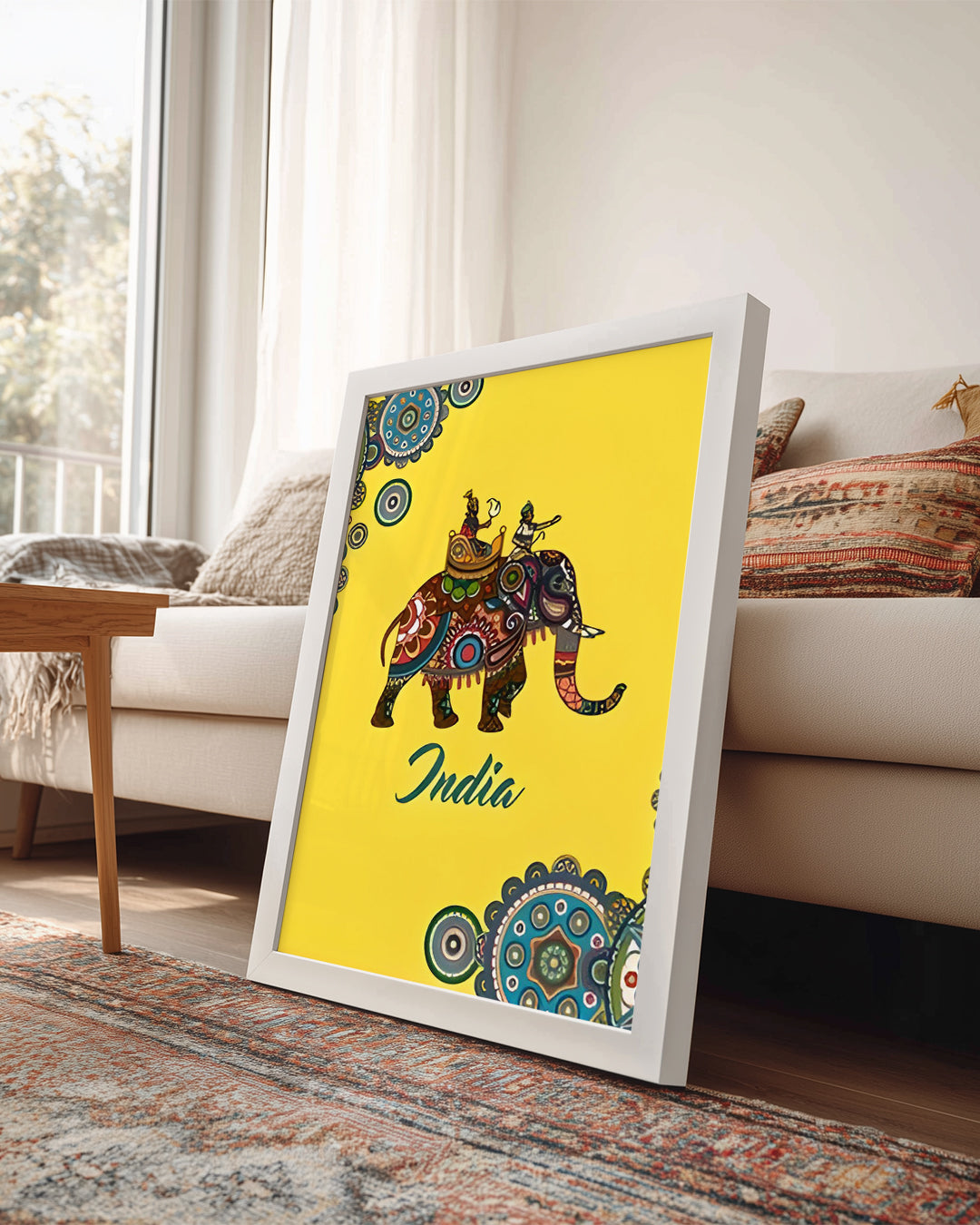 Fil Figürü - Renkli Geleneksel Hint Teması Poster Tablosu