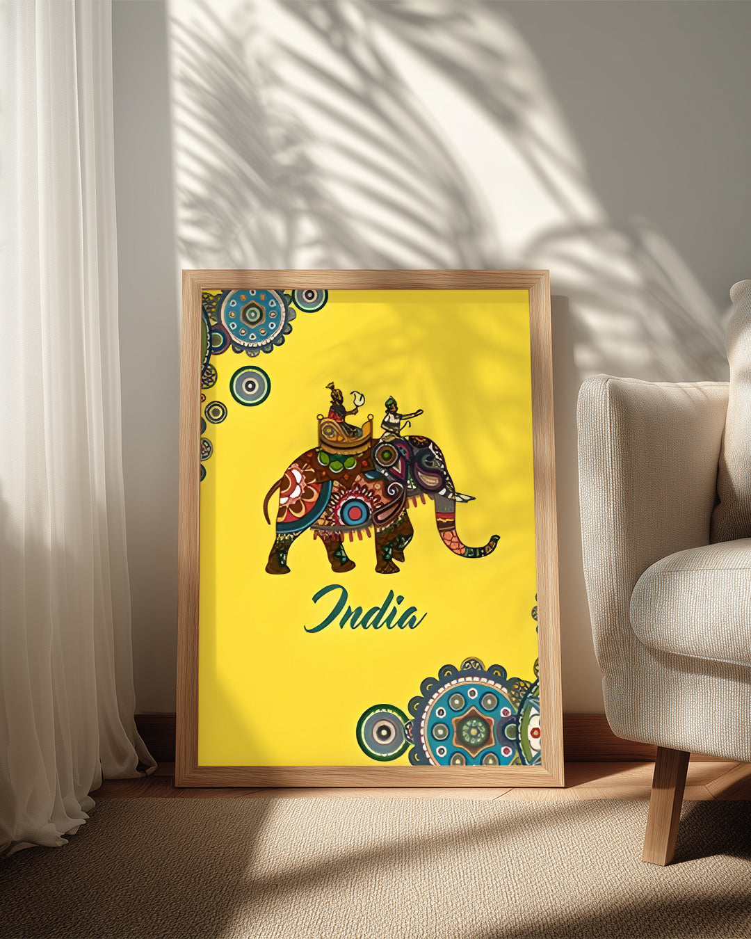 Fil Figürü - Renkli Geleneksel Hint Teması Poster Tablosu