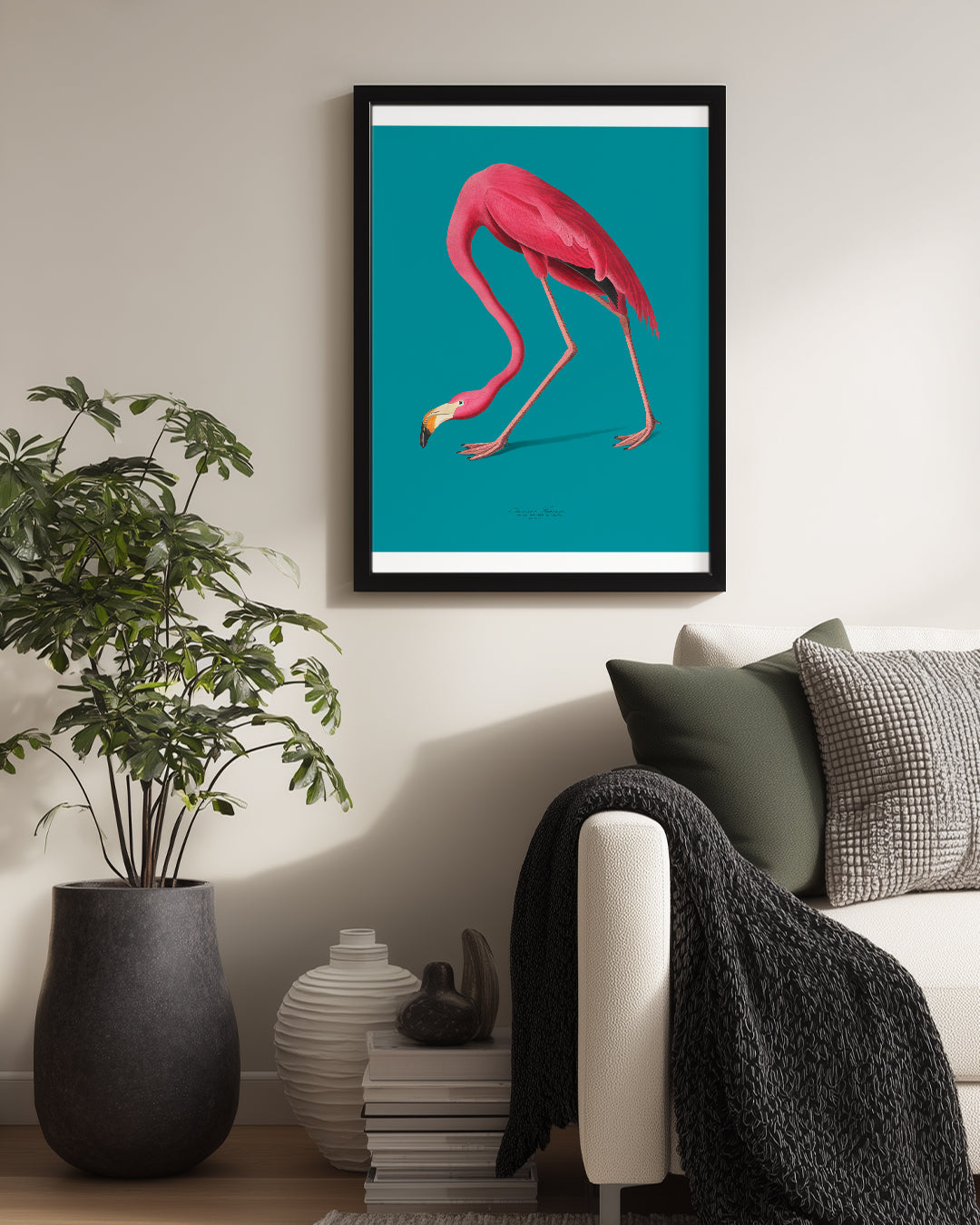 Flamenko - Pembe Tüyler Poster Tablosu