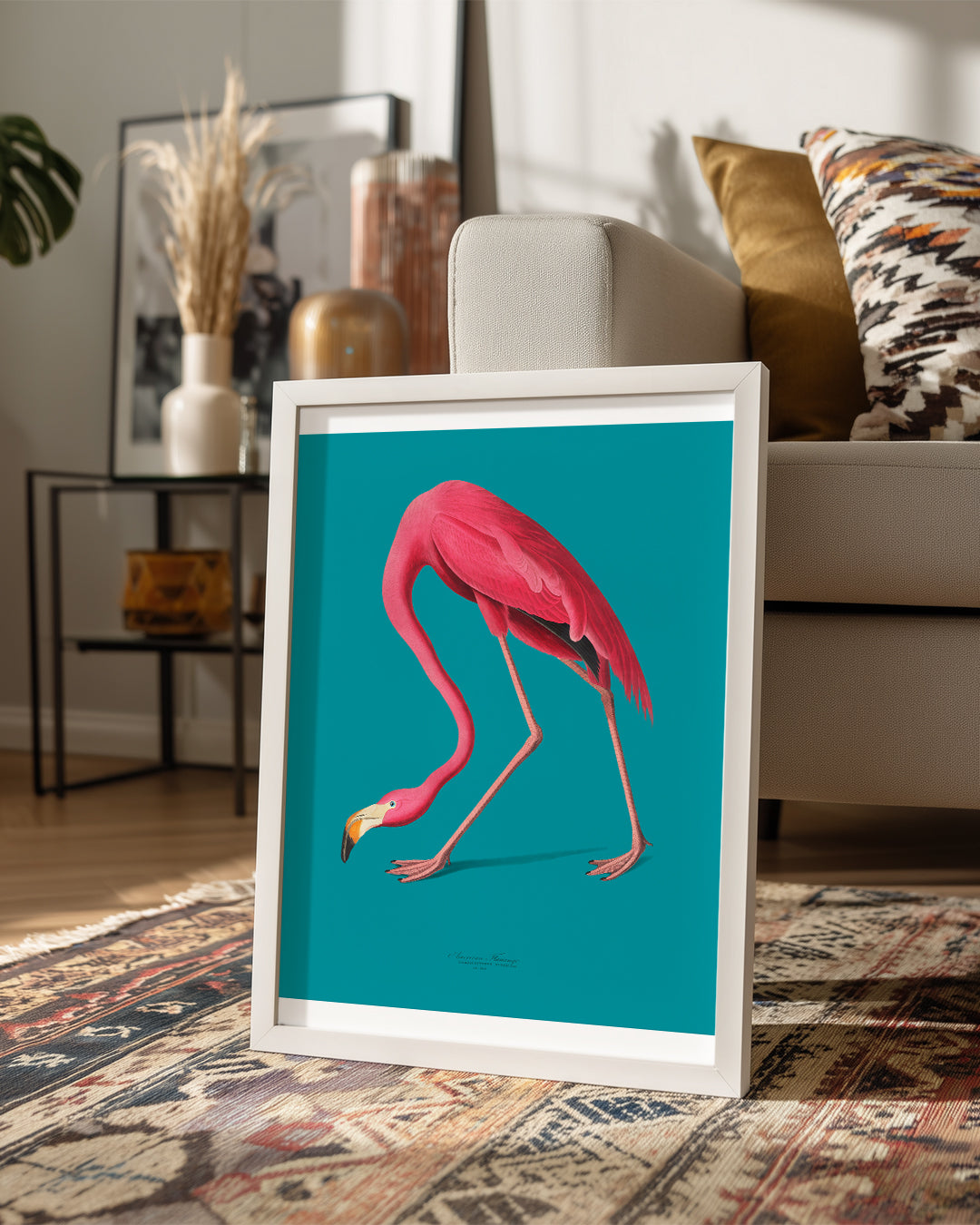 Flamenko - Pembe Tüyler Poster Tablosu