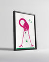 Flamingo - Pembe Renkli Uzun Boyun Poster Tablosu