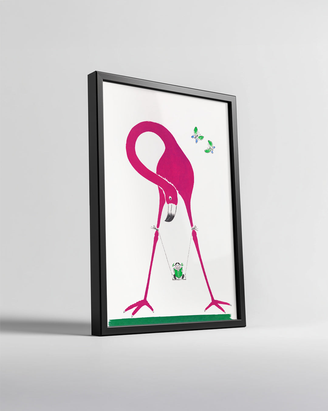 Flamingo - Pembe Renkli Uzun Boyun Poster Tablosu