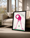 Flamingo - Pembe Renkli Uzun Boyun Poster Tablosu