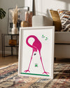 Flamingo - Pembe Renkli Uzun Boyun Poster Tablosu