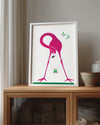 Flamingo - Pembe Renkli Uzun Boyun Poster Tablosu