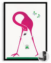 Flamingo - Pembe Renkli Uzun Boyun Poster Tablosu
