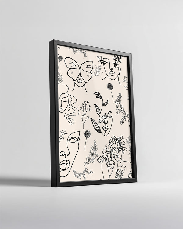 Flora Line Poster Tablosu