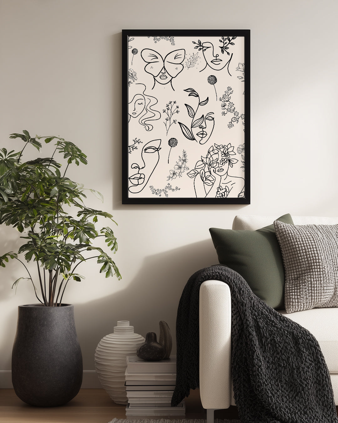 Flora Line Poster Tablosu