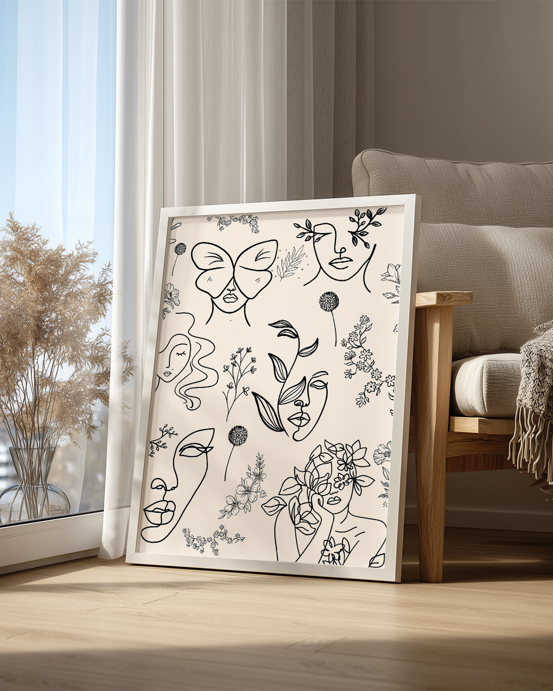 Flora Line Poster Tablosu