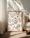 Flora Line Poster Tablosu