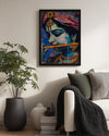 Flüt Çalan Genç Adam - Renkli Sanat İllüstrasyonu Poster Tablosu