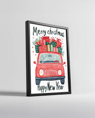 Flying Reindeer Night Poster Tablosu