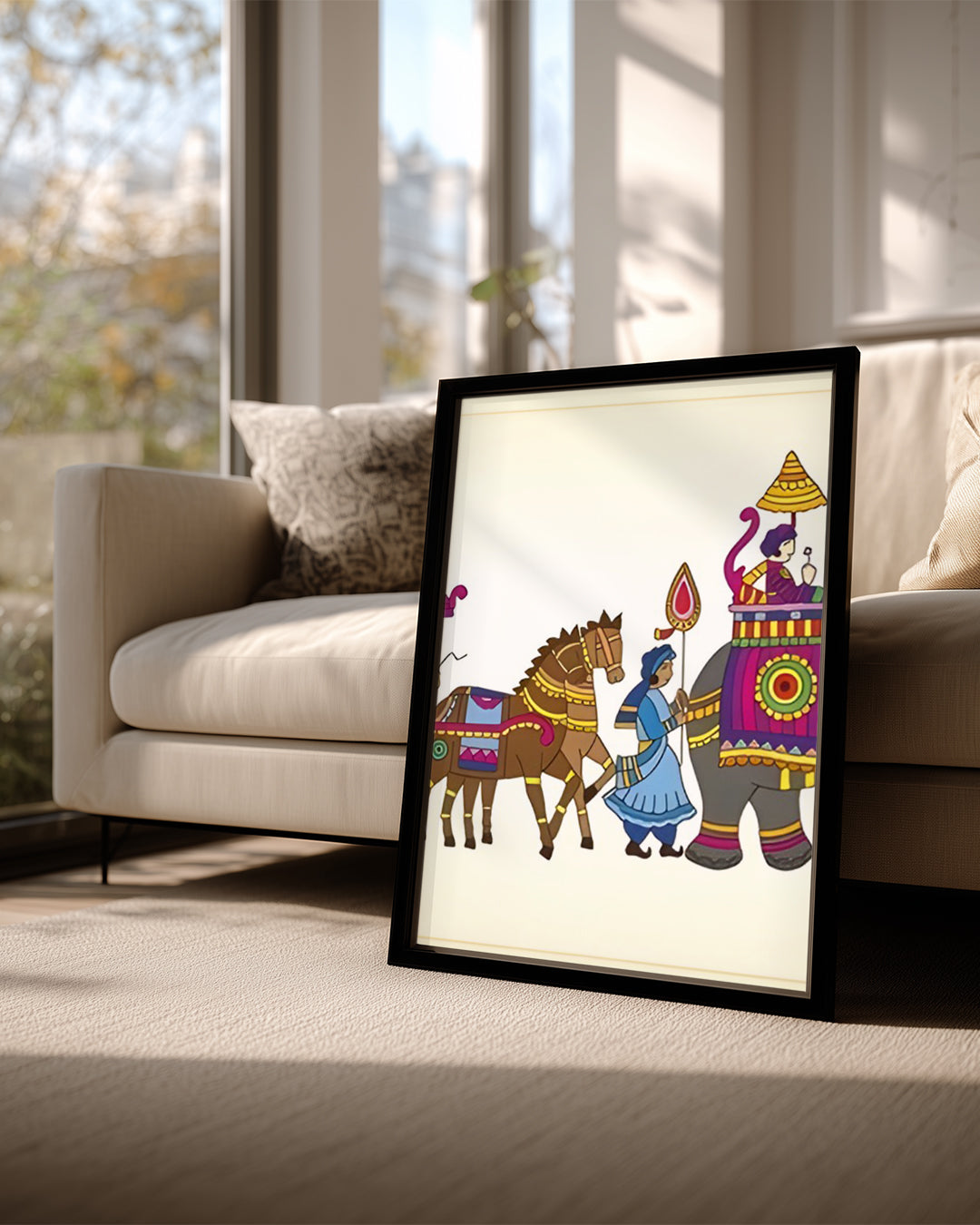 Folk Sanatı - Renkli Geleneksel Düğün Alayı Poster Tablosu