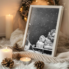 Forest Deer Christmas Poster Tablosu