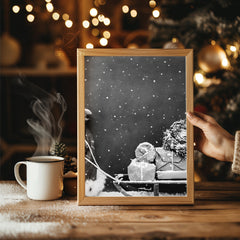 Forest Deer Christmas Poster Tablosu