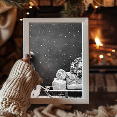 Forest Deer Christmas Poster Tablosu