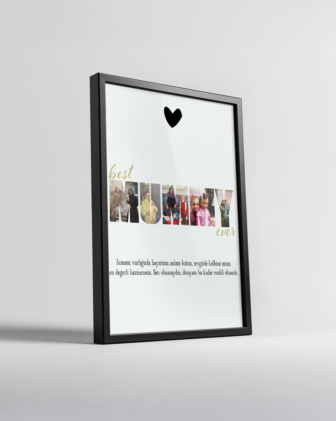 Fotoğraflı Best Mummy Ever Kolaj Poster Tablosu Poster Tablosu