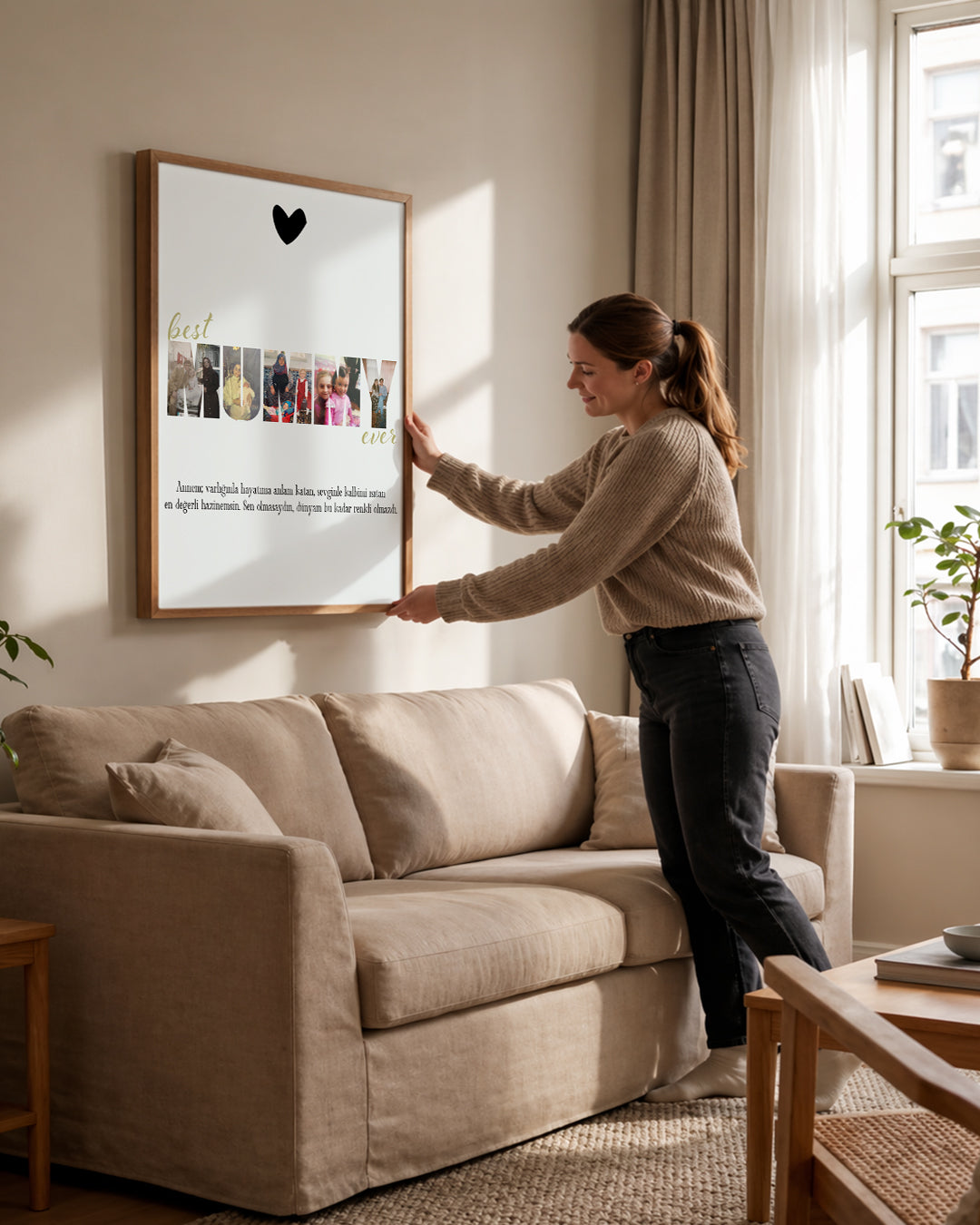 Fotoğraflı Best Mummy Ever Kolaj Poster Tablosu Poster Tablosu