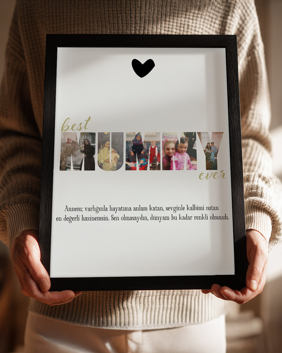 Fotoğraflı Best Mummy Ever Kolaj Poster Tablosu Poster Tablosu