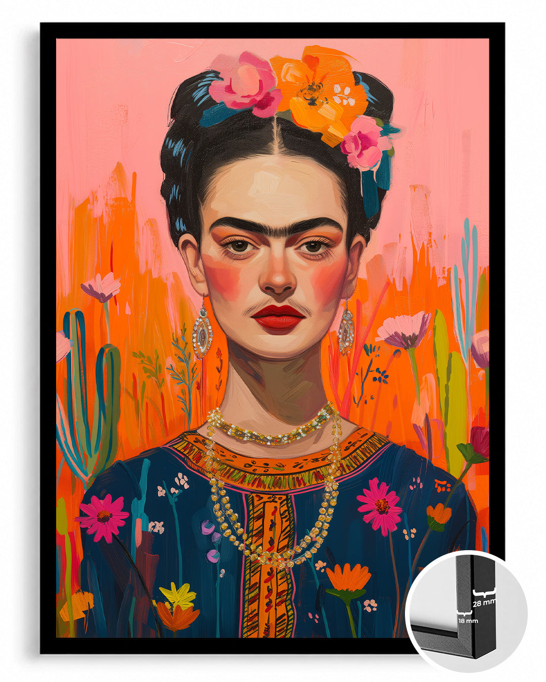 Frida Floral Poster Tablosu