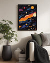 Galaktik Renkler - Soyut Uzay Deseni Poster Tablosu