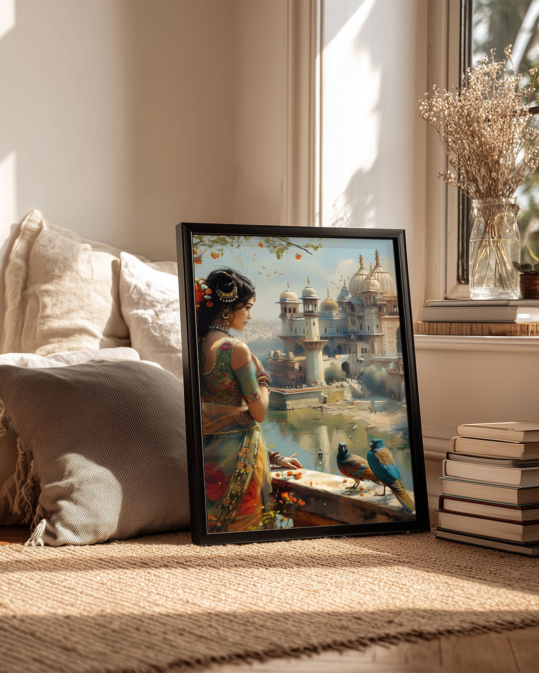 Geleneksel Hint Gelinliği - Tarihi Saray Manzarası Poster Tablosu