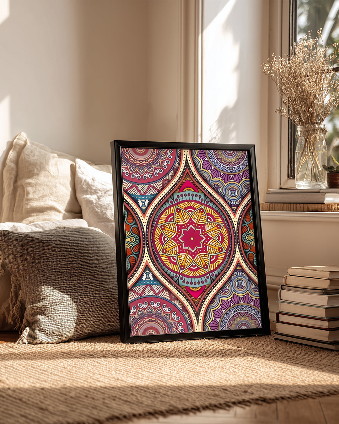 Geometrik Desenler - Renkli Mandala Motifleri Poster Tablosu