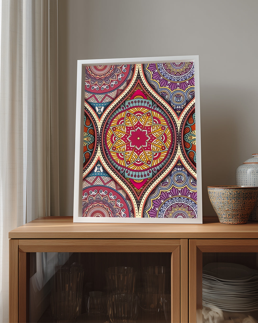 Geometrik Desenler - Renkli Mandala Motifleri Poster Tablosu