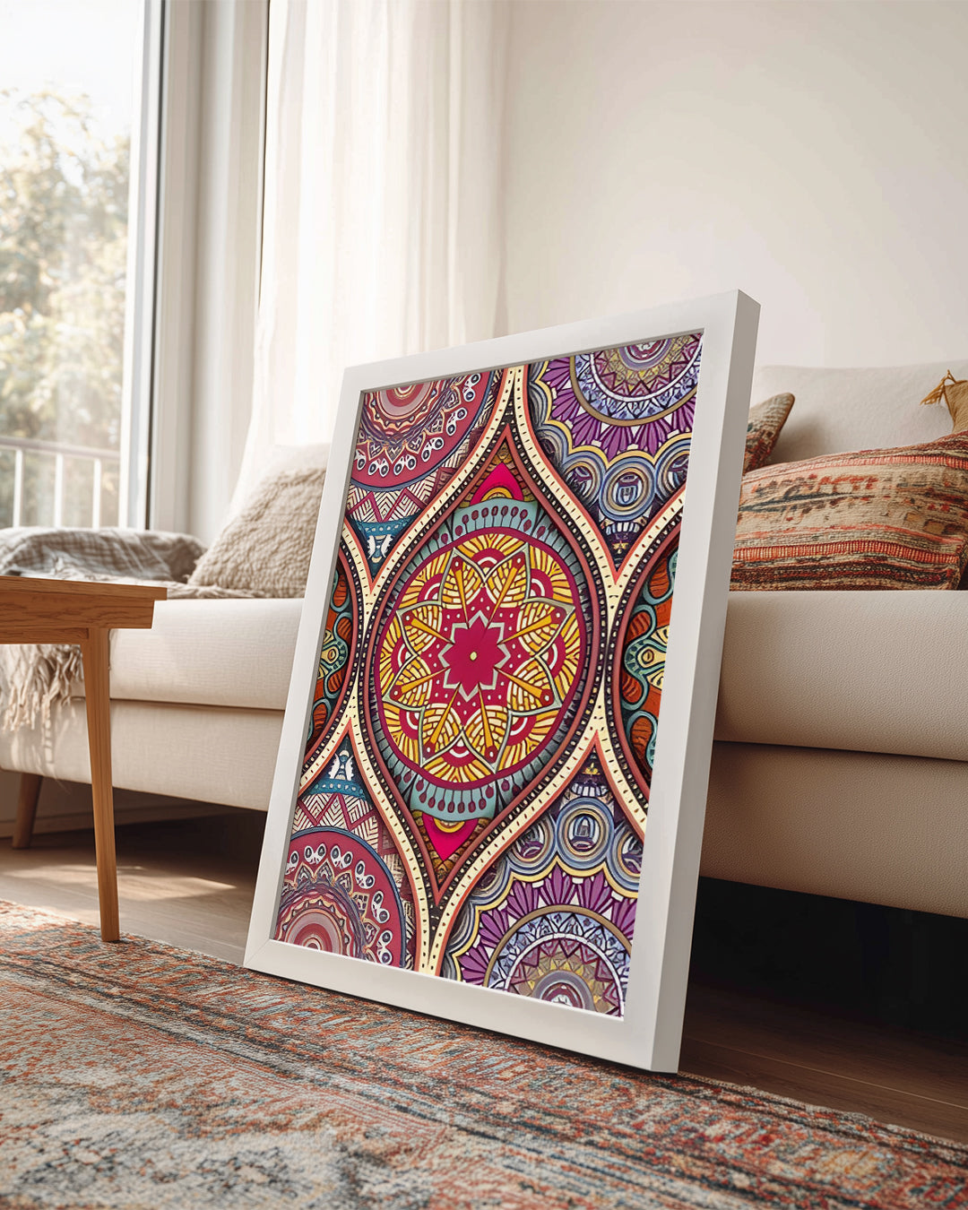 Geometrik Desenler - Renkli Mandala Motifleri Poster Tablosu