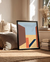 Geometrik Düzlem - Renk Blokları Arasında Boşluk Poster Tablosu
