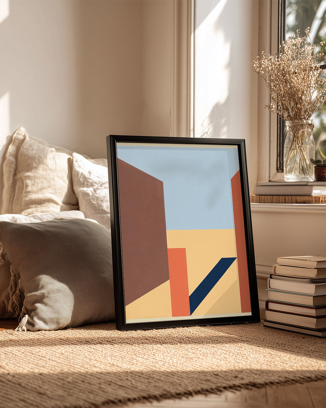 Geometrik Düzlem - Renk Blokları Arasında Boşluk Poster Tablosu