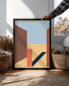 Geometrik Düzlem - Renk Blokları Arasında Boşluk Poster Tablosu
