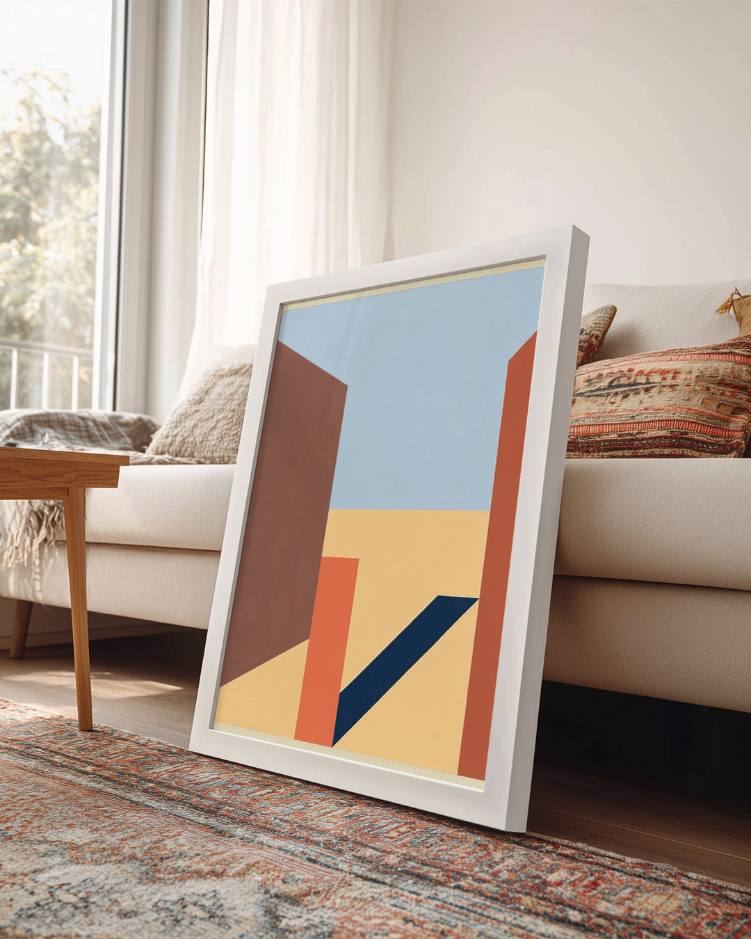 Geometrik Düzlem - Renk Blokları Arasında Boşluk Poster Tablosu