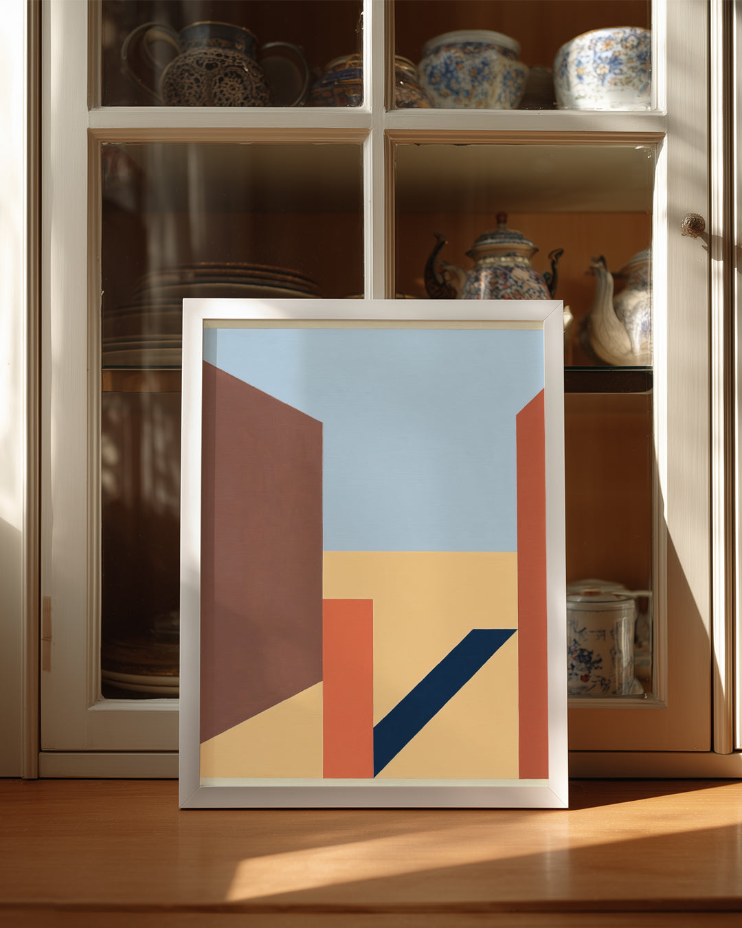Geometrik Düzlem - Renk Blokları Arasında Boşluk Poster Tablosu