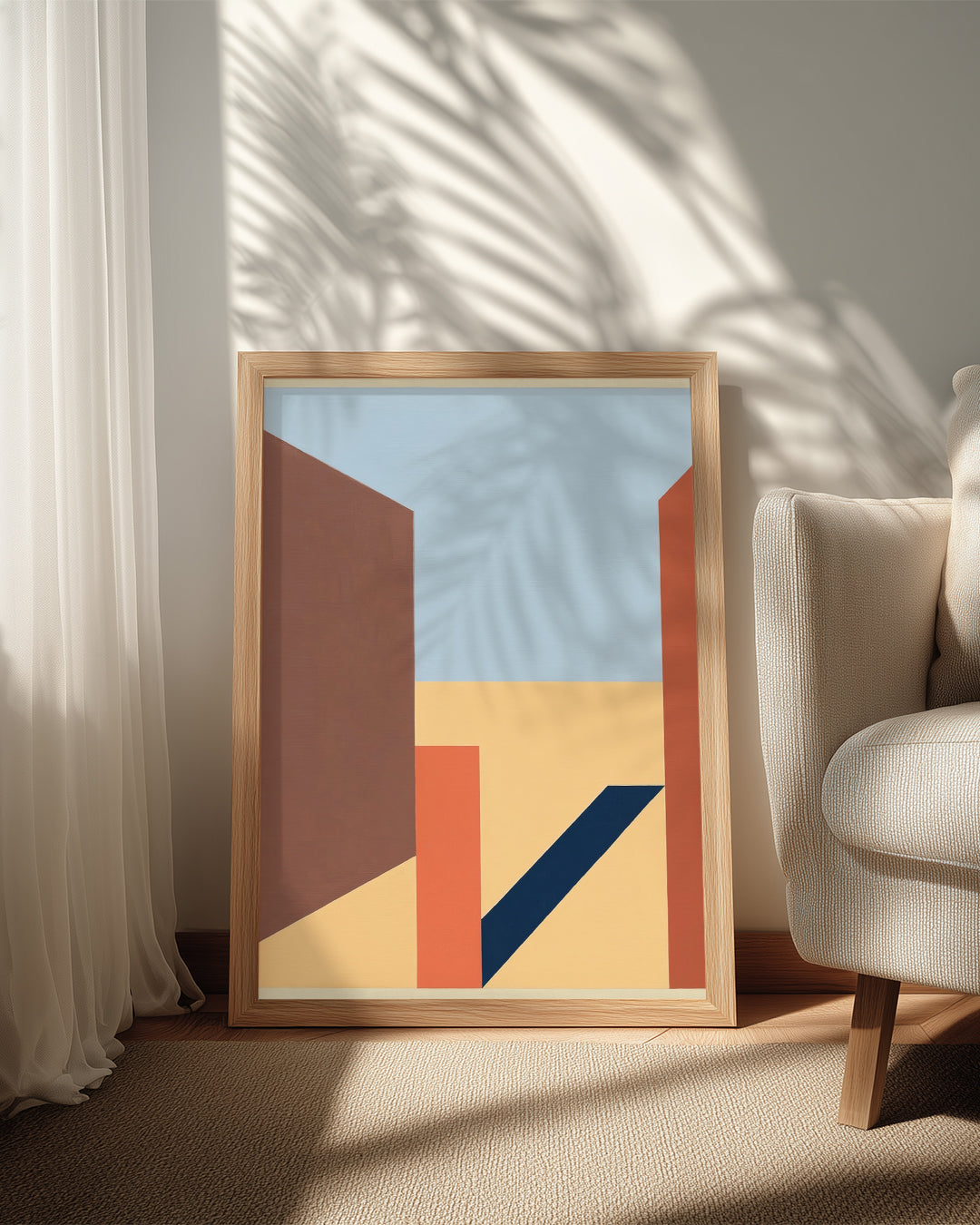 Geometrik Düzlem - Renk Blokları Arasında Boşluk Poster Tablosu