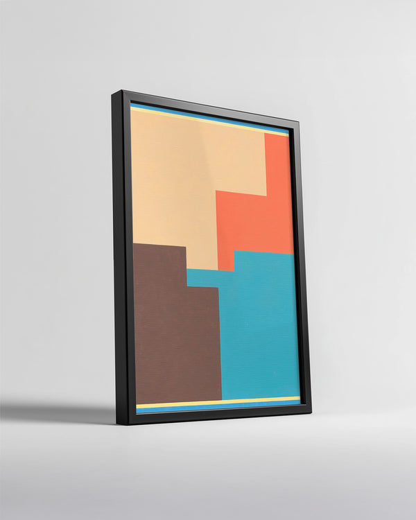 Geometrik Renk Blokları - Soyut Tasarım Çalışması Poster Tablosu
