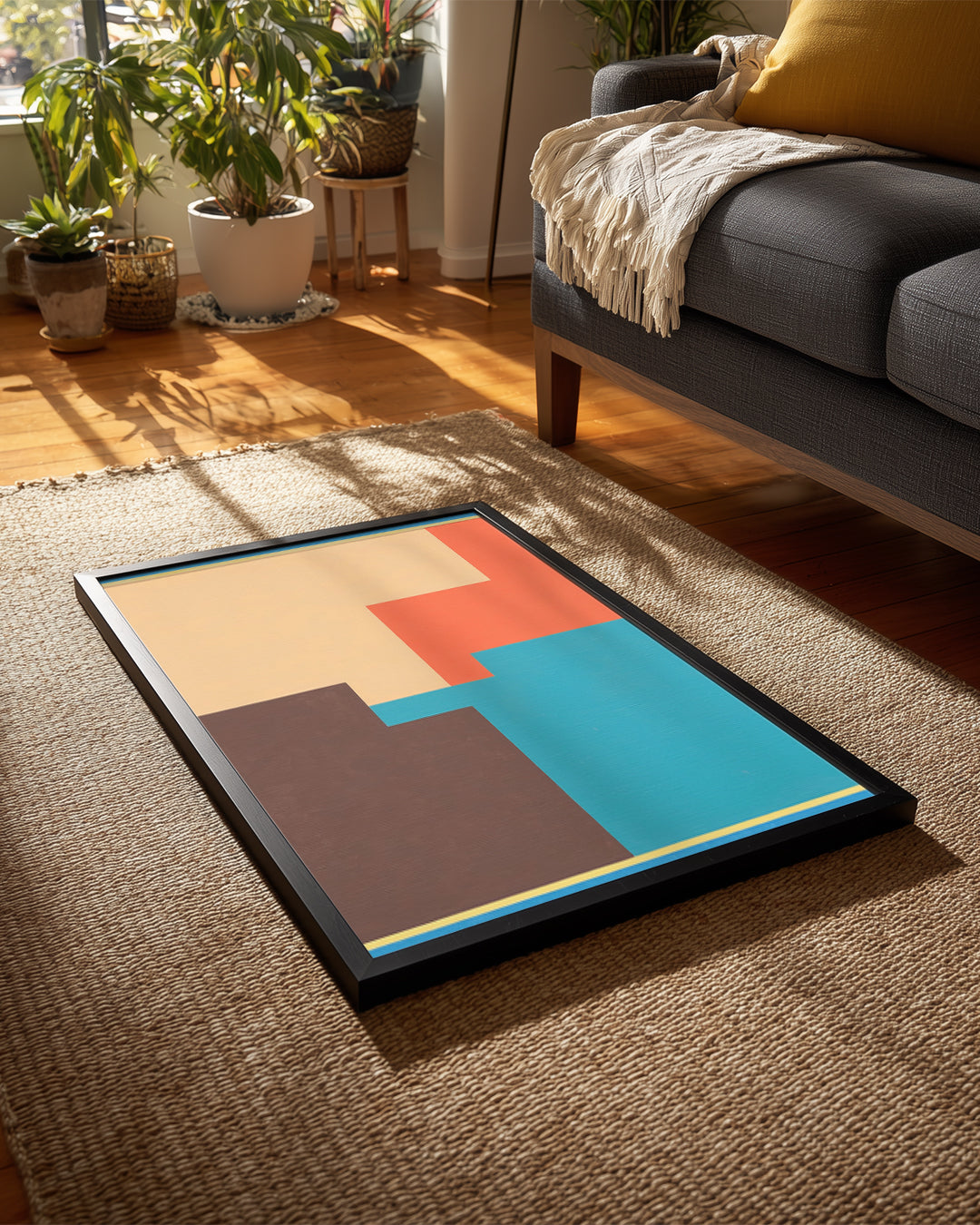 Geometrik Renk Blokları - Soyut Tasarım Çalışması Poster Tablosu