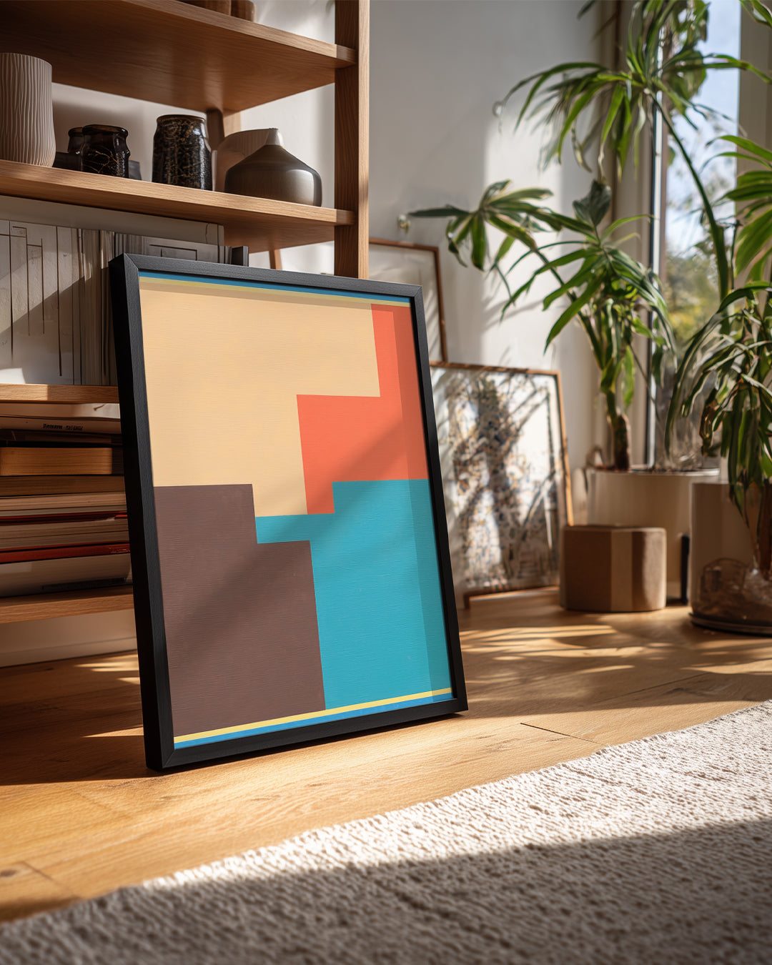 Geometrik Renk Blokları - Soyut Tasarım Çalışması Poster Tablosu