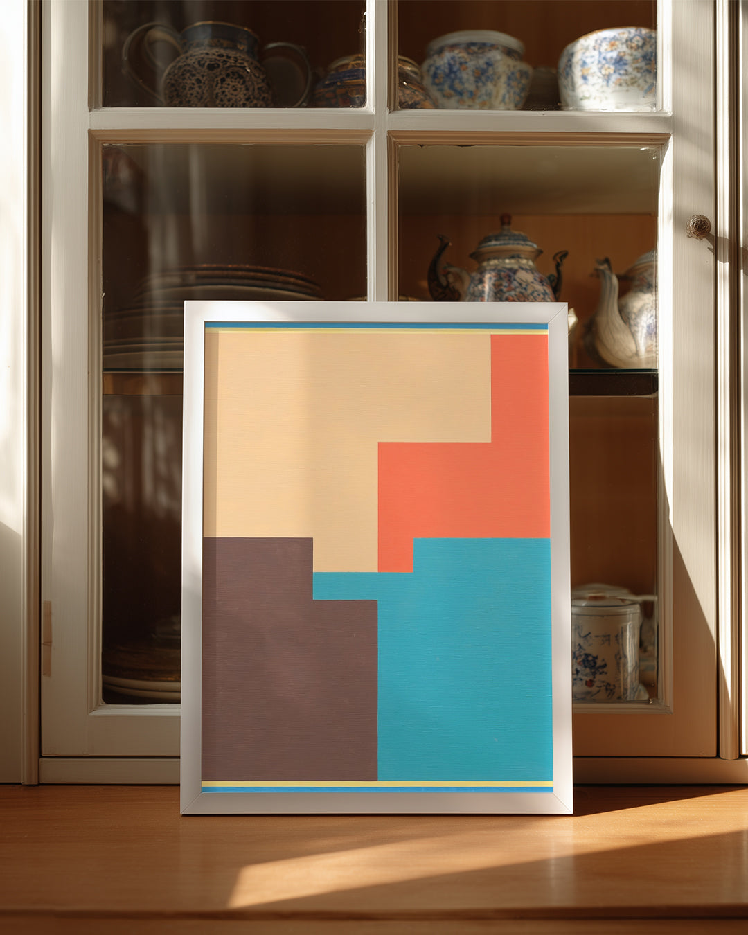 Geometrik Renk Blokları - Soyut Tasarım Çalışması Poster Tablosu