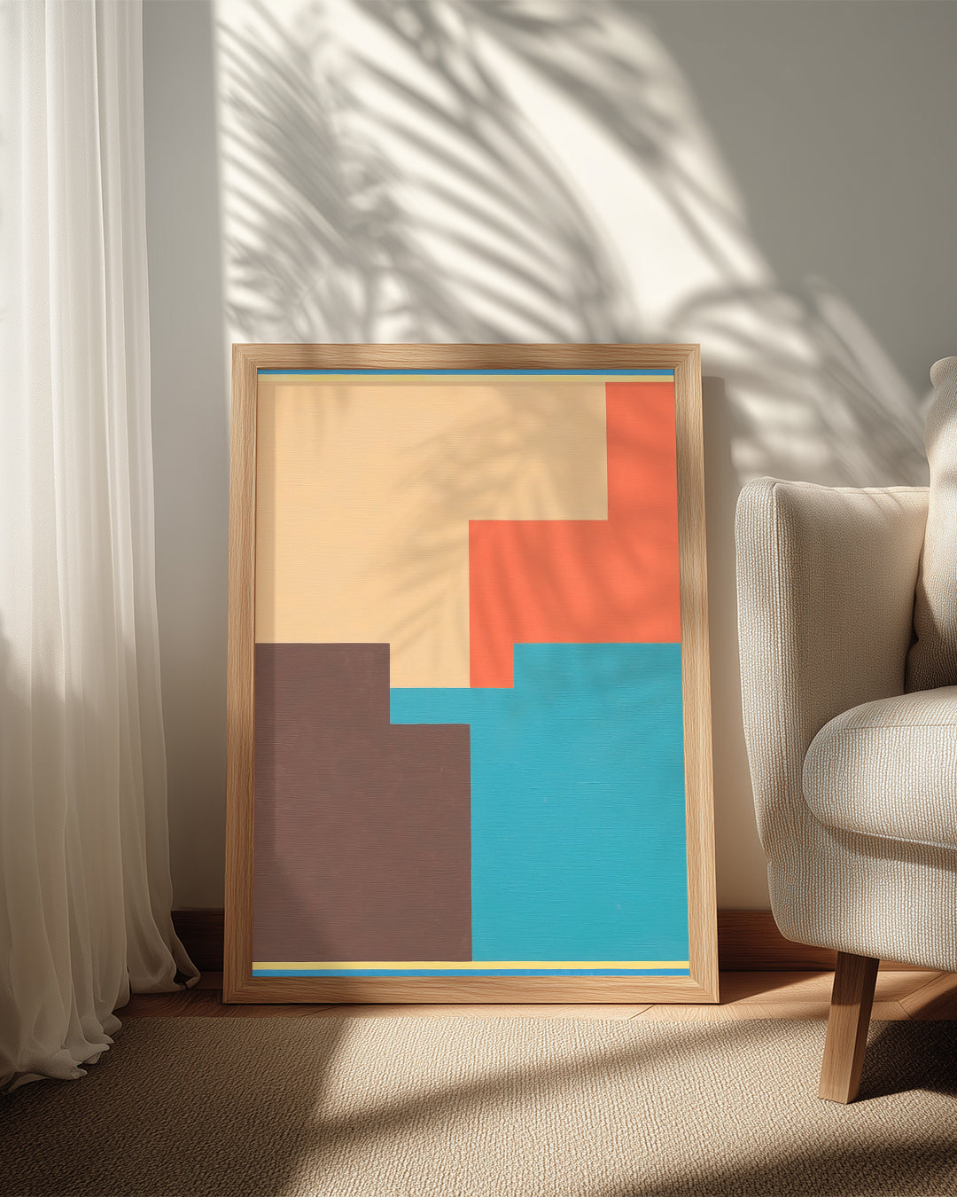 Geometrik Renk Blokları - Soyut Tasarım Çalışması Poster Tablosu