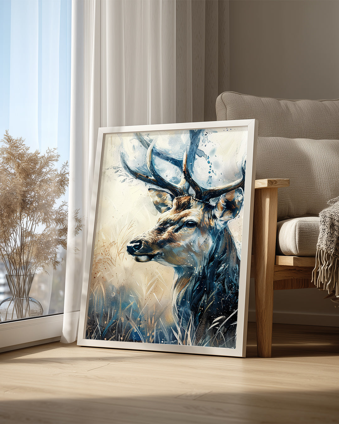Geyik - Düzgün Boynuzlar Poster Tablosu