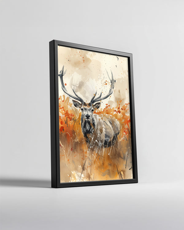Geyik - Kış Teması Poster Tablosu