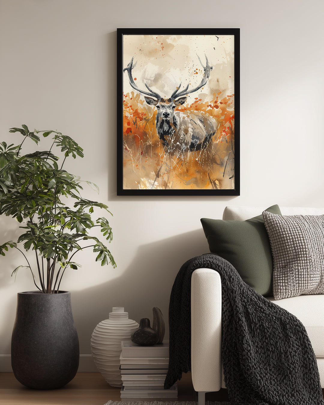 Geyik - Kış Teması Poster Tablosu