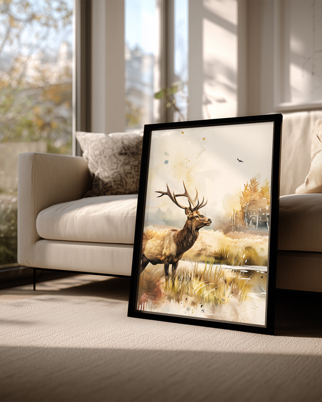 Geyik - Orman Kenarı Su Kenarı Poster Tablosu